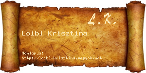 Loibl Krisztina névjegykártya
